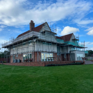 Scaffolding structure on a historic residential building by Future Scaffolding Ltd.